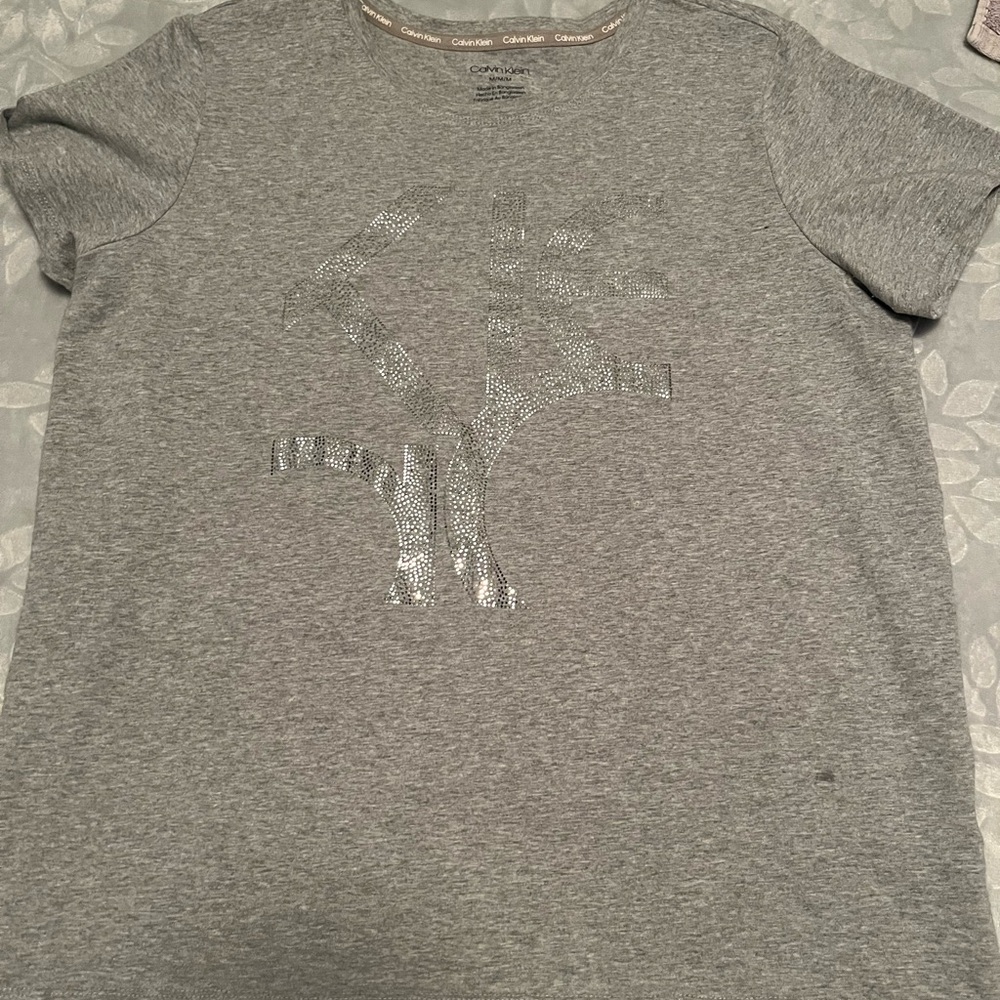 Calvin Klein Silver Graphic Gray T-Shirt